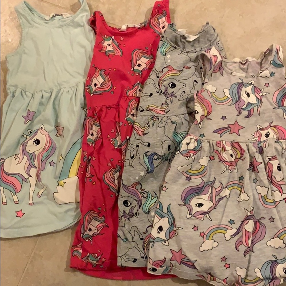 H&M Girls Unicorn Sleeveless Dresses
